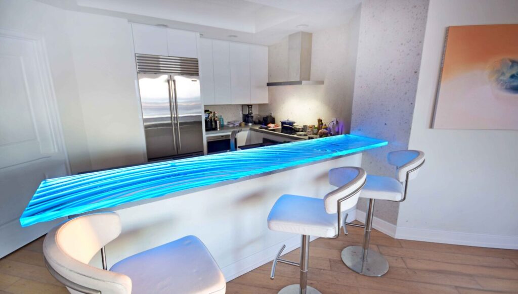Downing Designs Glass Bar top during daylight