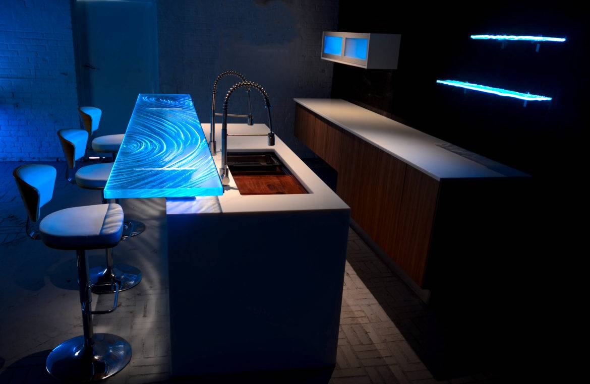 Add a Raised Glass High Bar to your kitchen.