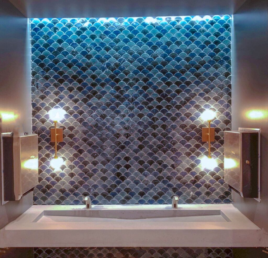 Custom minimalist Concrete sink...ramp design for commercial bar restaurant by Downing Designs