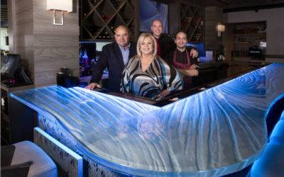 Making A Custom Glass Countertop…Acqua Cafe.