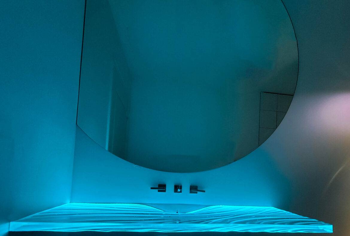 Integral Glass Counter Sink from Downing Designs.