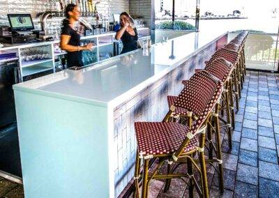 white glass countertops bar outdoor