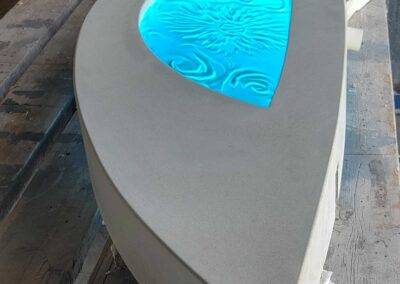 concrete glass trough sink