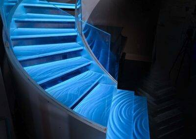 Glass Stair Tread Spiral landing