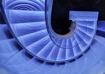 Glass Stair Tread Spiral illuminated