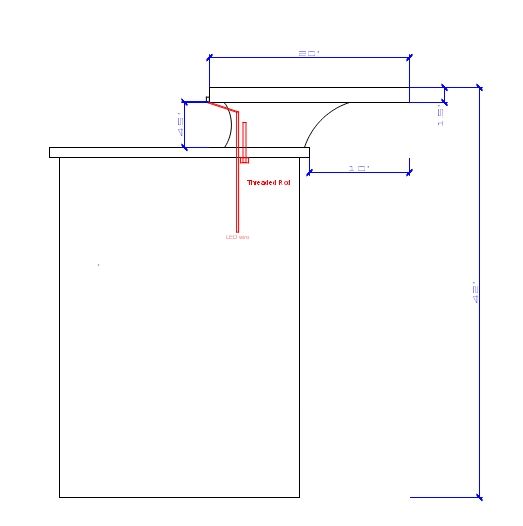 Custom Glass Bar support by Downing Designs
