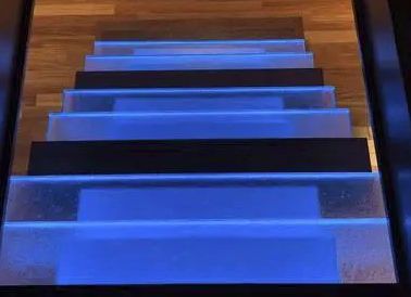 See through glass stair treads that needed back paint