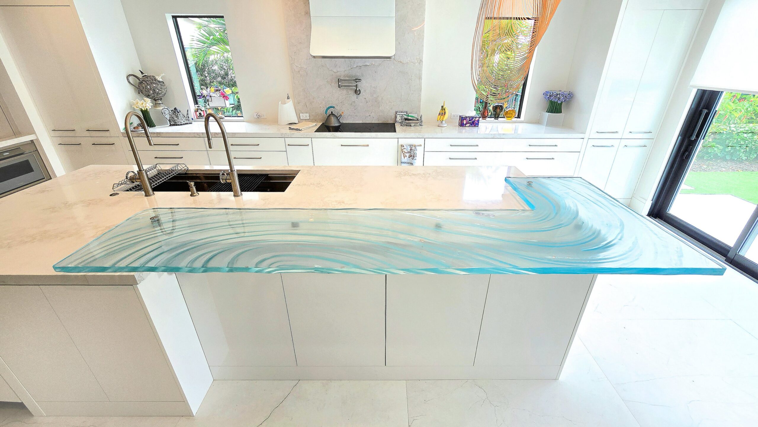 Jupiter West Palm Beach Glass Countertop by Downing Designs