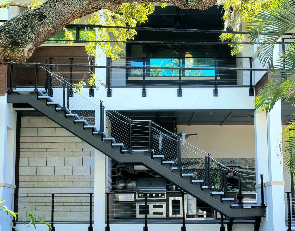 custom concrete starir treads in custom color Downing Designs