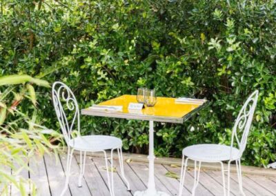 LavaStone Bistro Table Top Brass edge rim 2