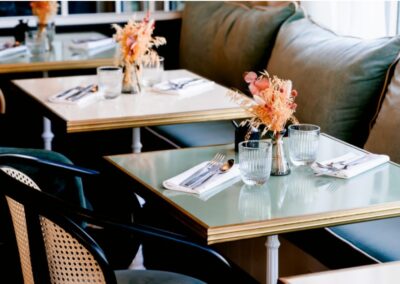 LavaStone Bistro Table Top Brass rim