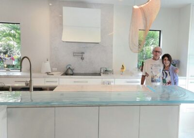 Custom Glass Bar Top Installation in Jupiter, Florida