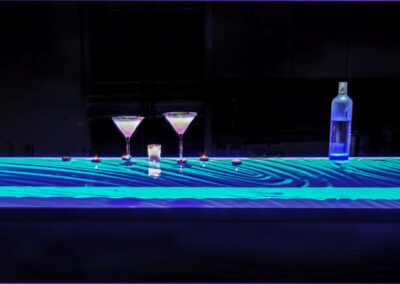 Tampa LED Illuminated Custom Glass Bar Top installation