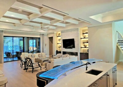 Custom Curved Glass Bar Top Installation in Naples, Florida