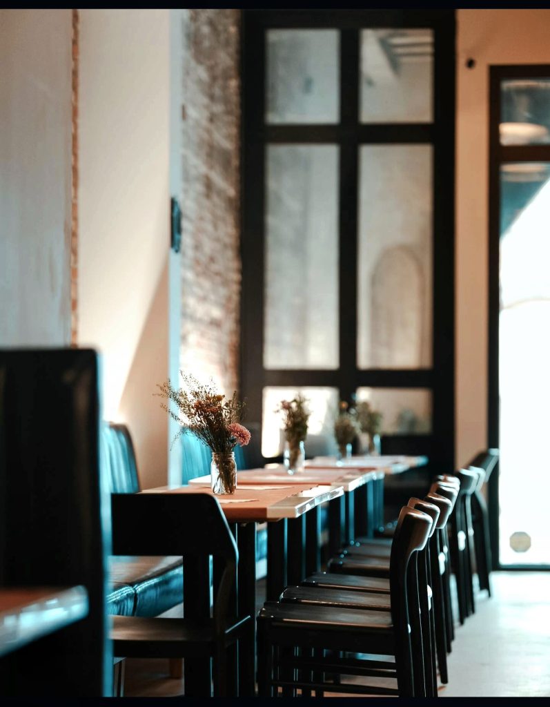 Custom Custom white glass Café Tables Sky Puppy Brewery by Downing Designs
