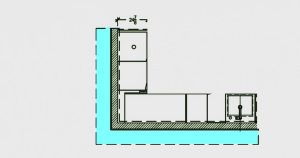 L shaped glass bar top layout in St Petersburg Florida