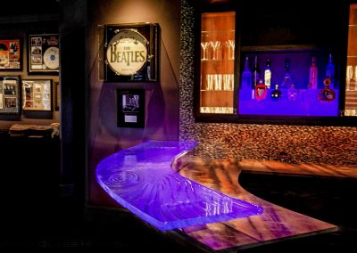Curved Illuminated Glass Bar Top | Naples Florida | Downing Designs