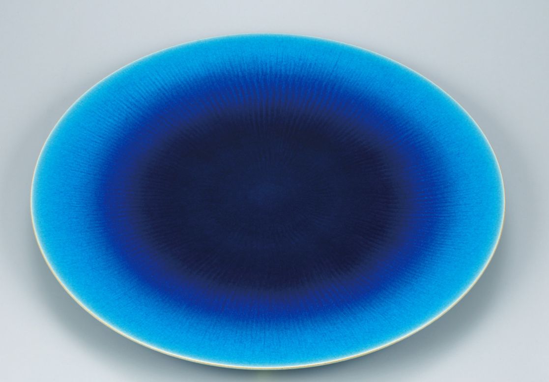 Cobalt Blue and Aqua plate by Kimura
