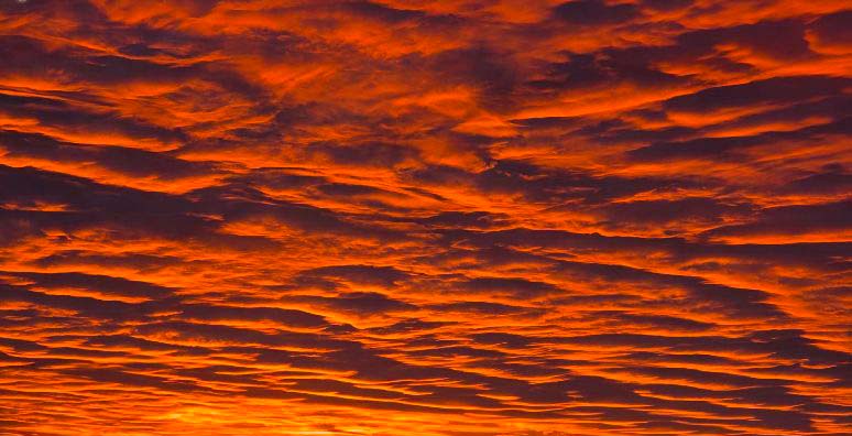 Light across underside of clouds at sunset