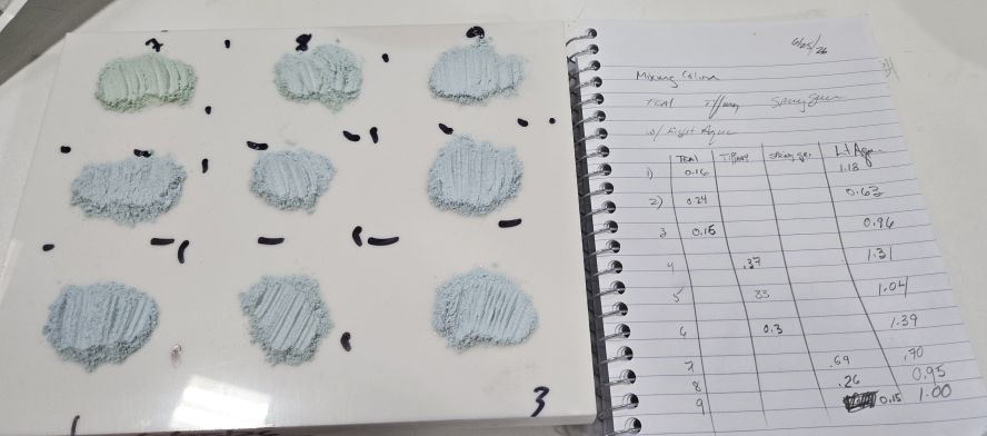 Enamel powder before firing