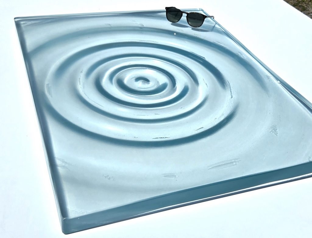 water ripples on glass